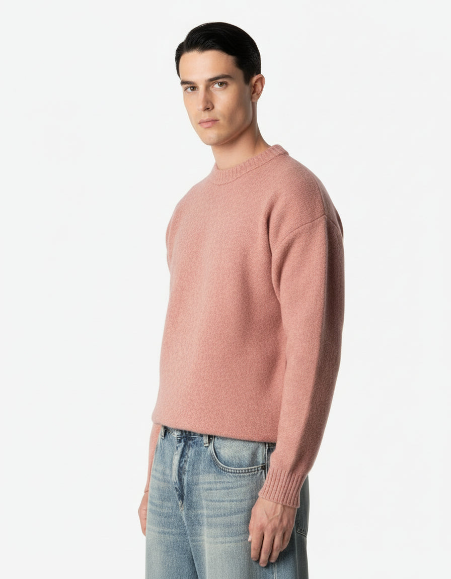 Lino Wool-Blend Brushed Sweater | Pink