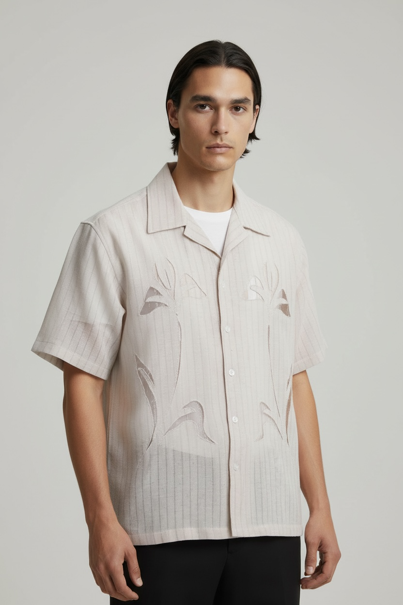 Floral Overshirt Creme