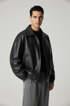 Simon Leather Jacket Black
