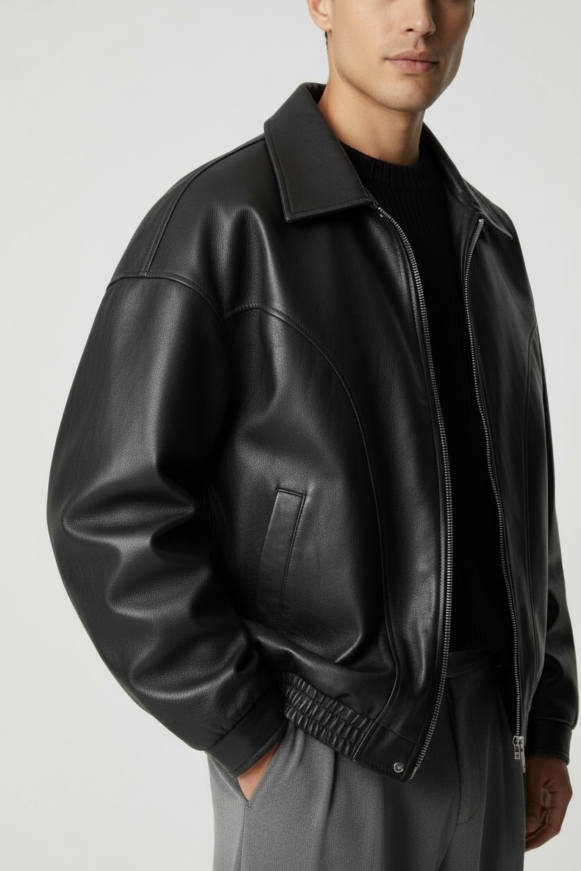 Simon Leather Jacket Black