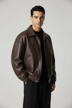 Simon Leather Jacket Brown