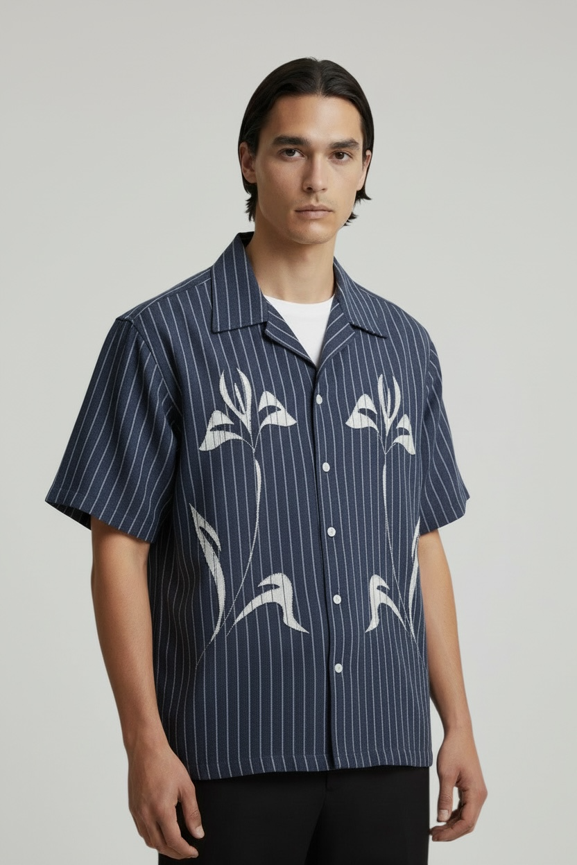 Floral Overshirt Navy