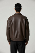 Simon Leather Jacket Brown