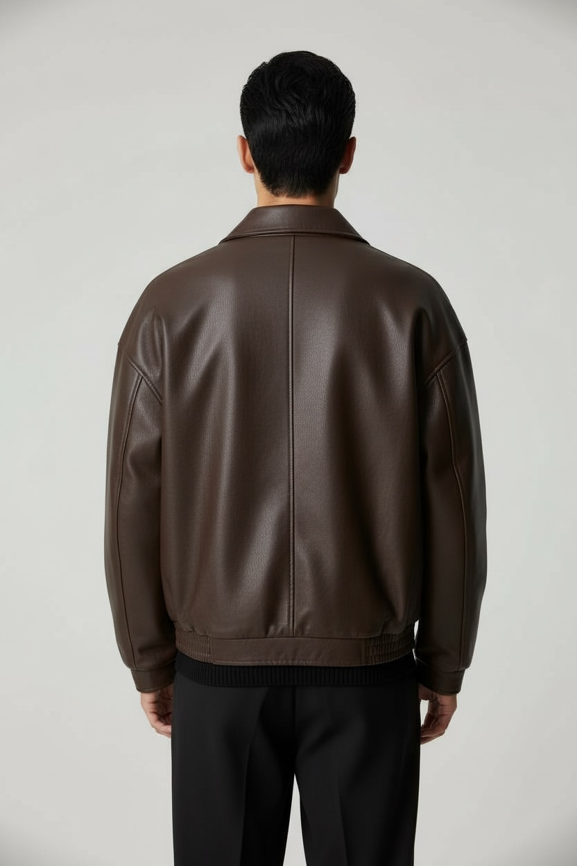 Simon Leather Jacket Brown