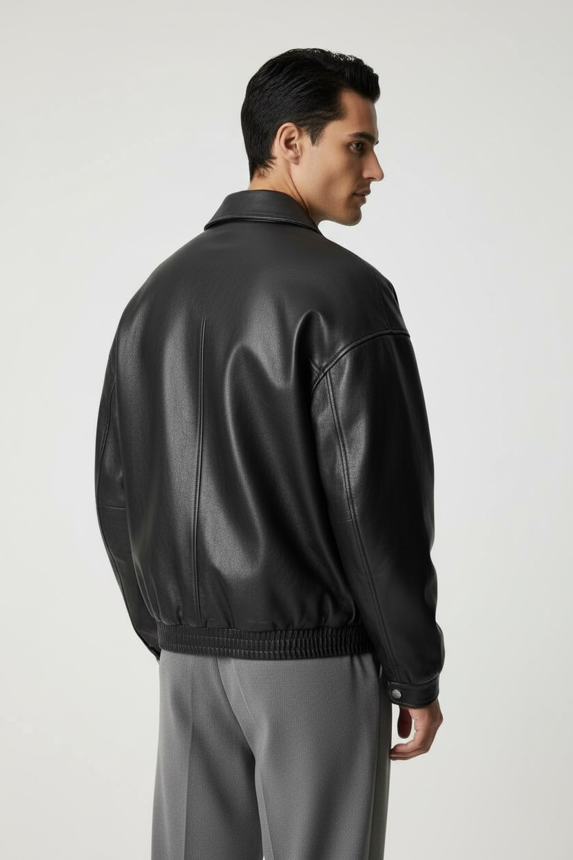 Simon Leather Jacket Black