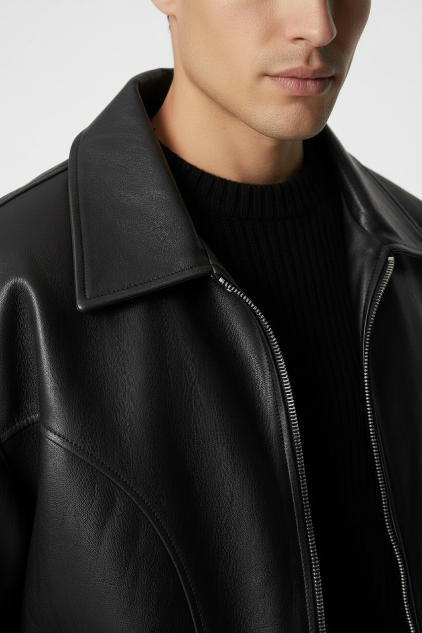 Simon Leather Jacket Black