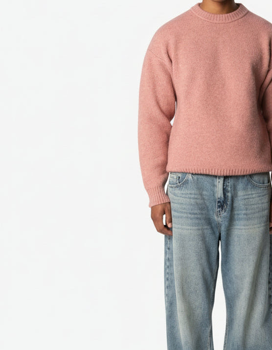 Lino Wool-Blend Brushed Sweater | Pink